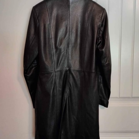Black Leather Coat - Picture 2 of 5
